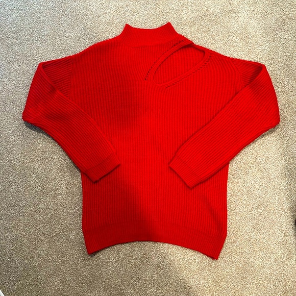 ASTR mock mock cutout tunic sweater - S - Picture 2 of 3